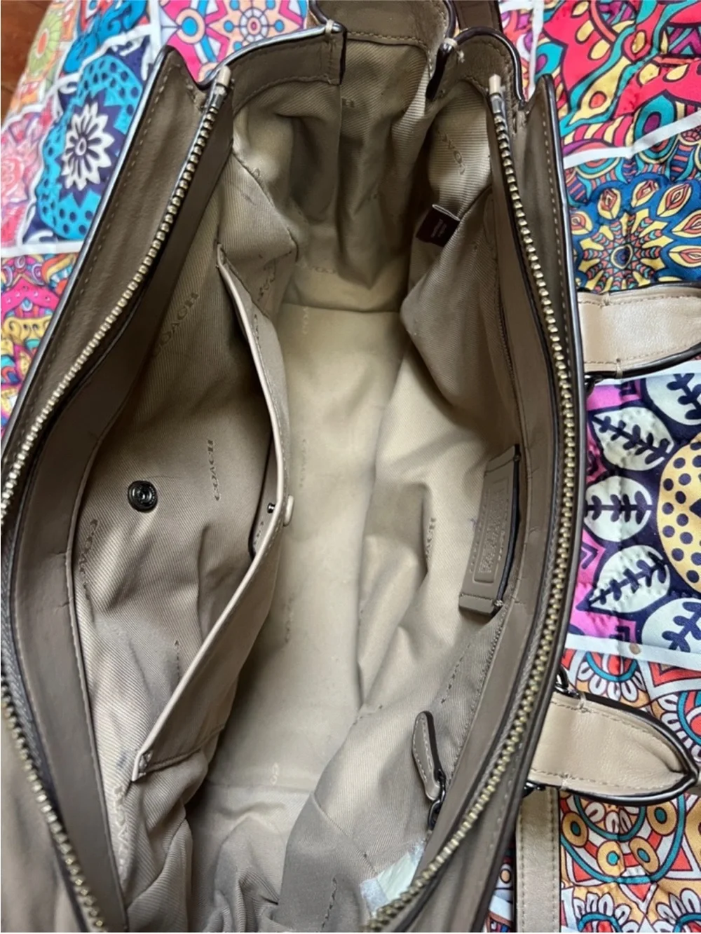 Coach  Leather Satchel Bag with Removable Strap